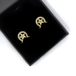 Gold Crystal Star Dhari Earrings