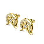 Gold Crystal Star Dhari Earrings