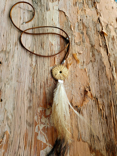 Woven Emu Feather Necklace