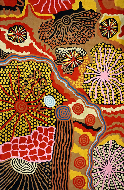 Traveling Through Country Wool Rug (152x244cm) by Damien and Yilpi Marks