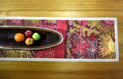 Linen Table Runner 150 x 45 cm by Damien and Yilpi Marks