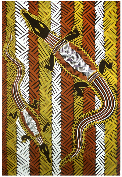 Cotton Tea Towel by Bernadette Mungatopi