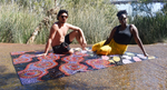 Picnic Rug - Permanent Waterholes - Joylene Warrie by Juluwarlu Art Group