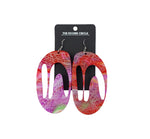 Matriarch Shield Earrings Watercolour Pink & Red